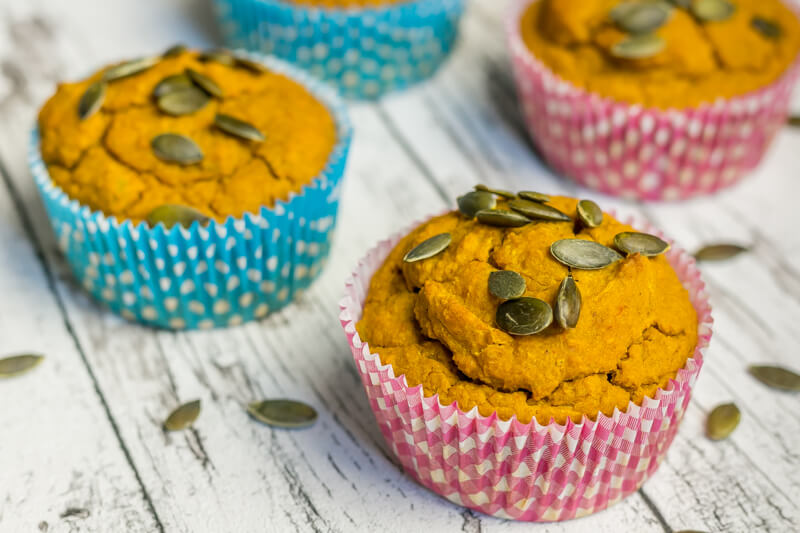 Saftige vegane Kürbis Muffins - einfach und gesund