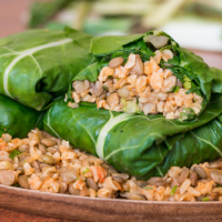 Einfaches Mangold Rezept: Vegane Wraps mit Linsen-Reis-Füllung
