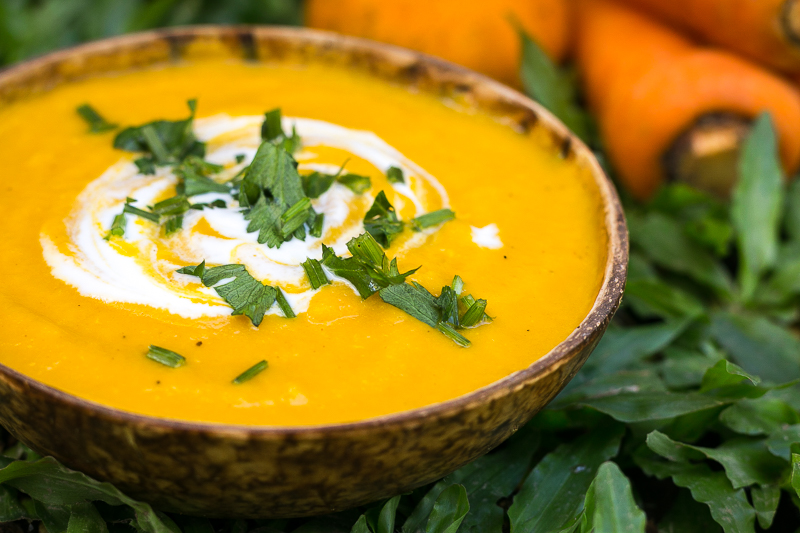 Karotten Ingwer Suppe mit Orange - vegan, gesund &amp; lecker!