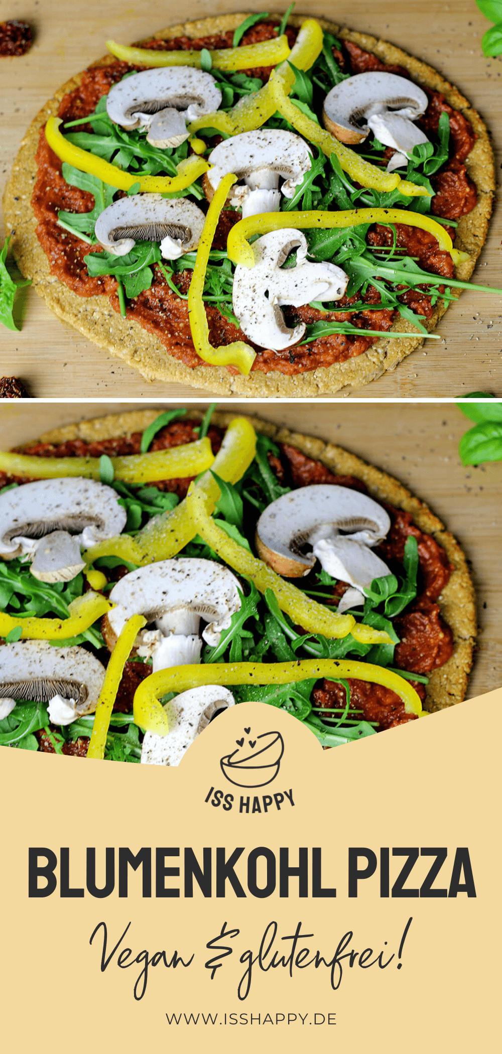 Vegane Blumenkohl Pizza - lecker, glutenfrei & gesund