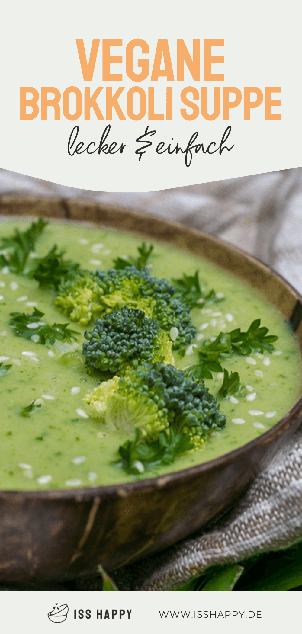 Cremige vegane Brokkolisuppe mit weißen Bohnen - einfach & gesund!