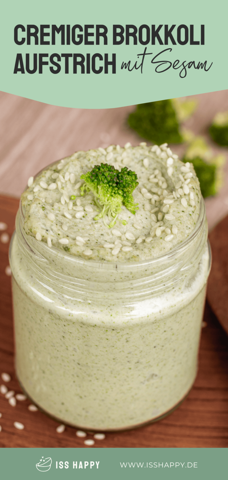 Cremiger Brokkoli Aufstrich mit Sesam – vegan, bunt &amp; gesund