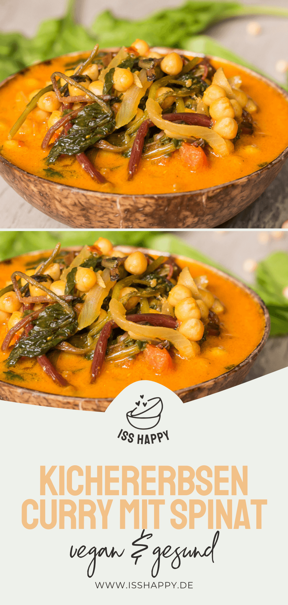 Einfaches Kichererbsen Curry mit Spinat – vegan, gesund & lecker