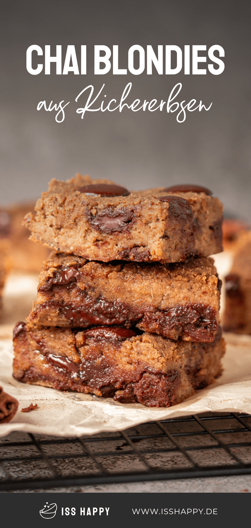 Chai Blondies Rezept aus Kichererbsen – vegan & industriezuckerfrei